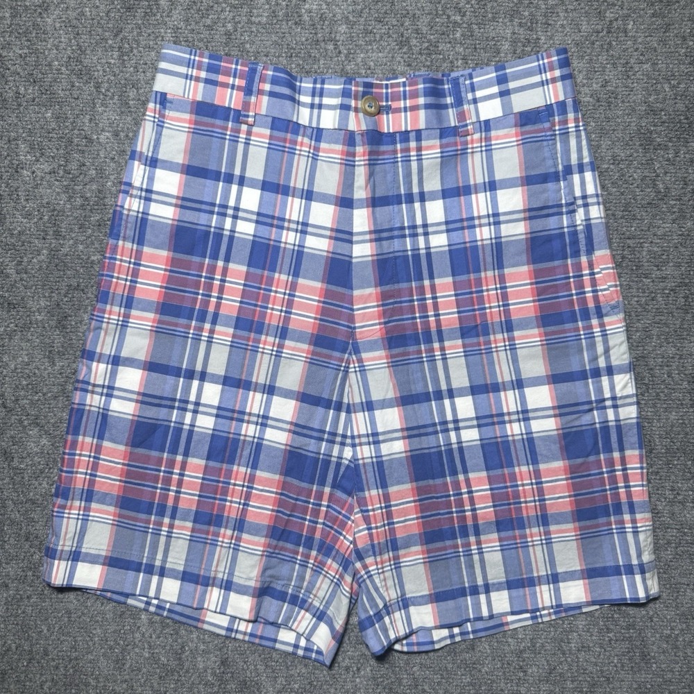 Southern‎ Tide SkipJack Plaid Shorts Casual Flat Stretch Chino Mens Size 28x8.5"
